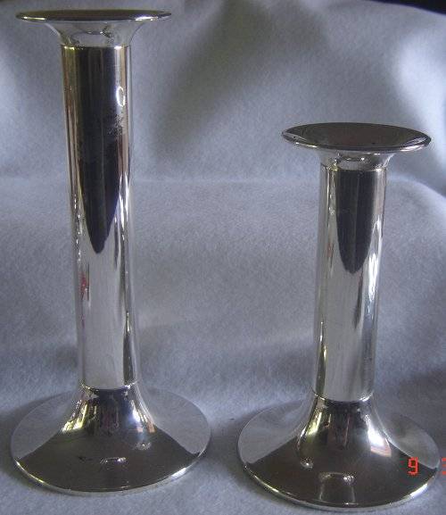 Candlesticks & Candle Snuffers SILVER PLATED CANDLESTICKS DENMARK was sold for R97.00 on