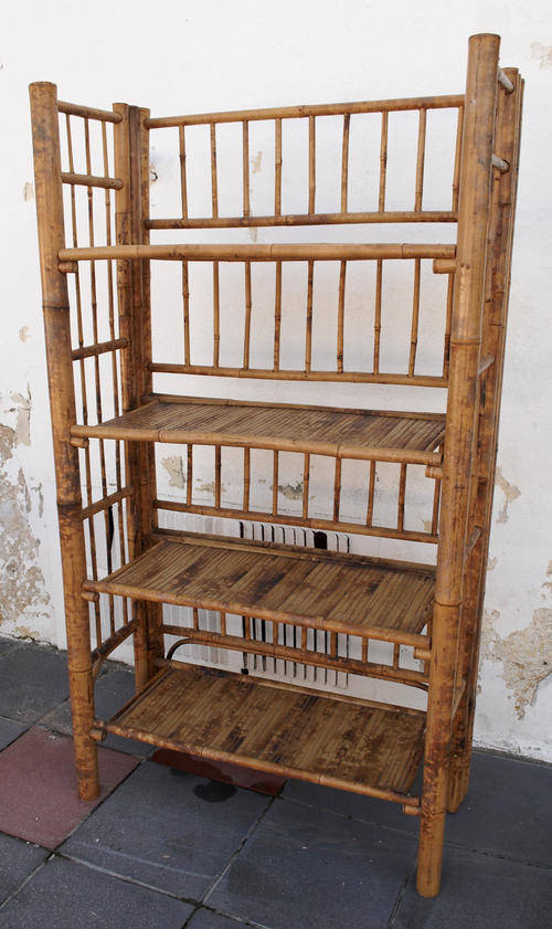 Bookcases Antique bamboo bookshelf can fold up when not in use was