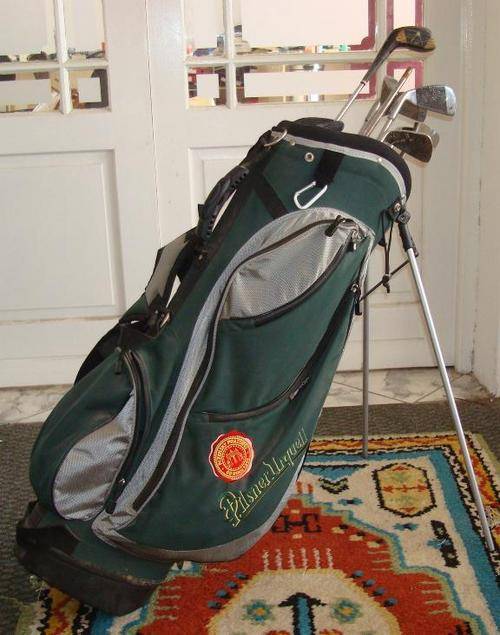 Bags & Carts Pilsner Urquell Golf Bag with some Golf Clubs was sold