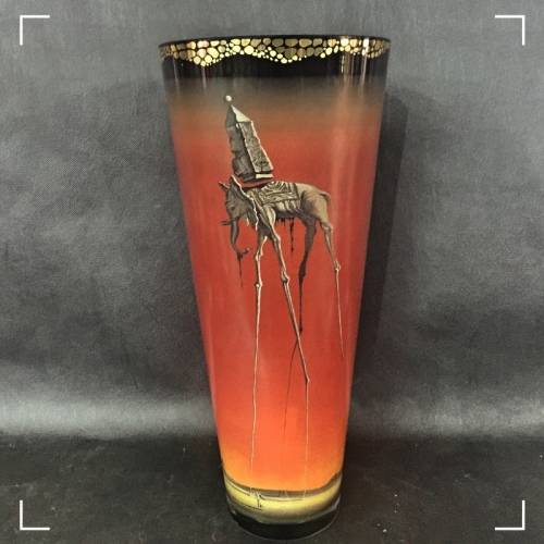 Vases RARE Goebel Salvador Dali Elephant Glass Vase (450mm x 180mm