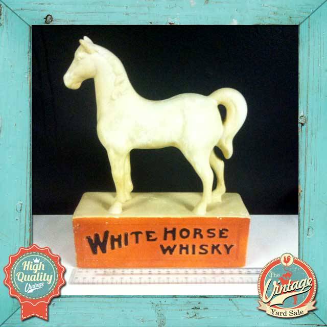 Bar Accessories Antique White Horse Whiskey Statue (Early 1930 1940