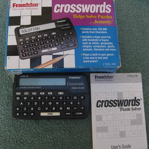 Puzzles CROSSWORDS PUZZLE SOLVER CWQ100 Franklin electronic