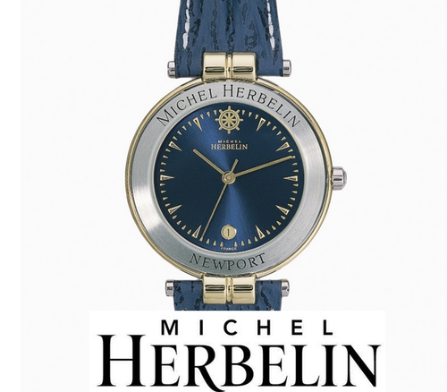 Men S Watches Michel Herbelin Mens Leather Band Newport Watch 12456 T35 R 12 000 00