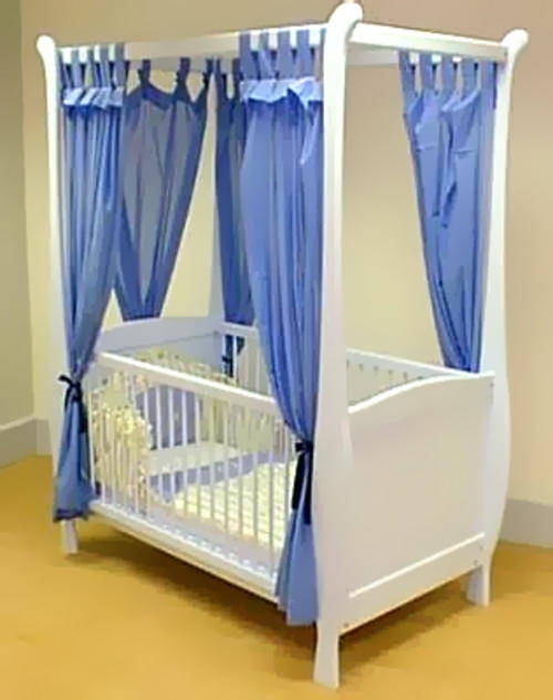 Cots Baby Cot Custom Made. Stunning 4 poster sleigh cot with under