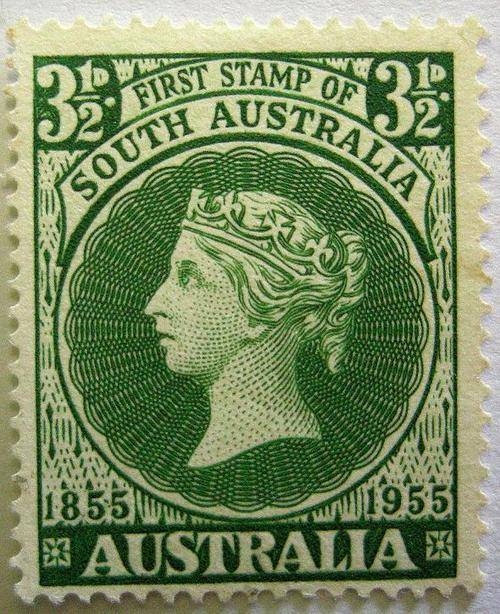 Australia Stamp Australia First Stamp of South Australia 1855 1955