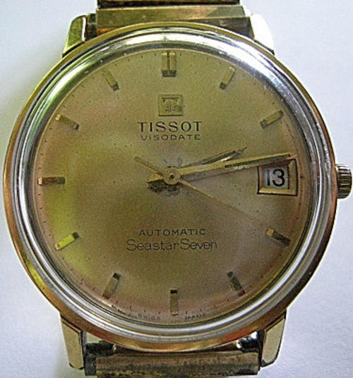 Mens Wrist Watch Tissot Visodate Automatic Seastar Seven Swiss Made In Working Order Spots On Face