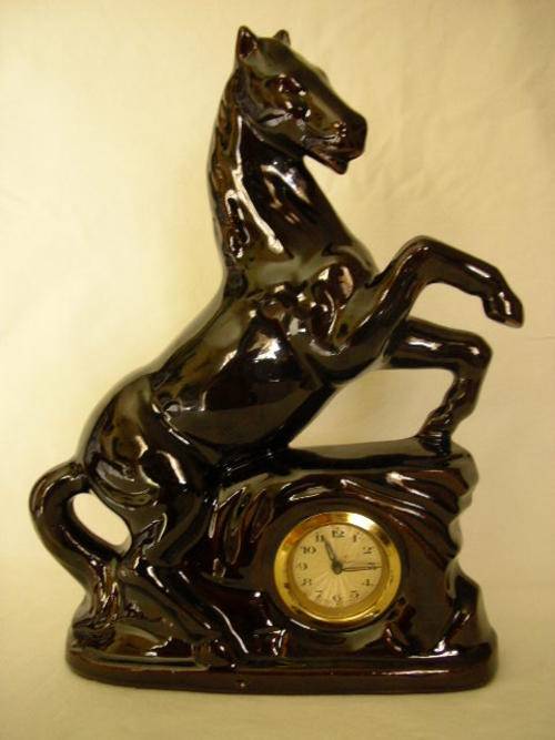 Mantel Clocks BEAUTIFUL VINTAGE 1950/60S CERAMIC HORSE WIND UP CLOCK