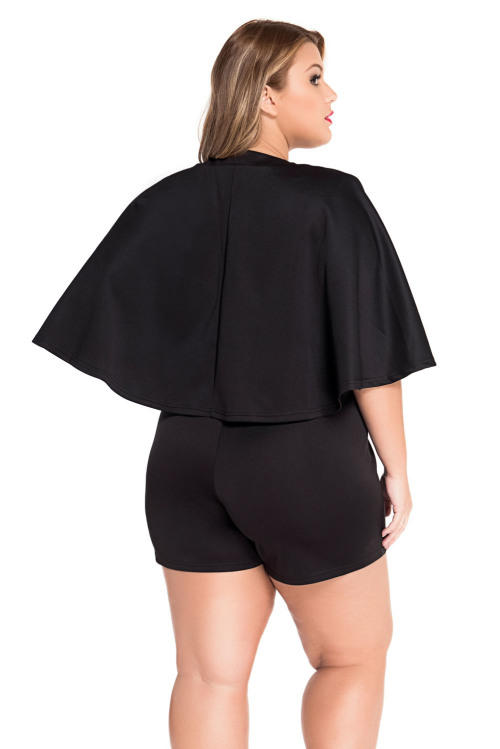 Playsuits Jumpsuits Plus Size Trendy Cape Detail playsuits jumpsuits plus size trendy cape detail