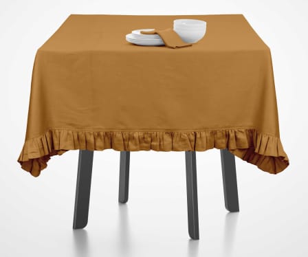 Tablecloths & Runners - Vargottam Ruffle Tablecloth Solid Table Cover