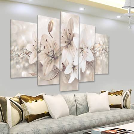 Other Home Decor 5 Panels Love Flowers Canvas Wall Art Unframed Was Sold For R389 00 On 30 Sep At 21 29 By Home Accessory In Outside South Africa Id 407601862