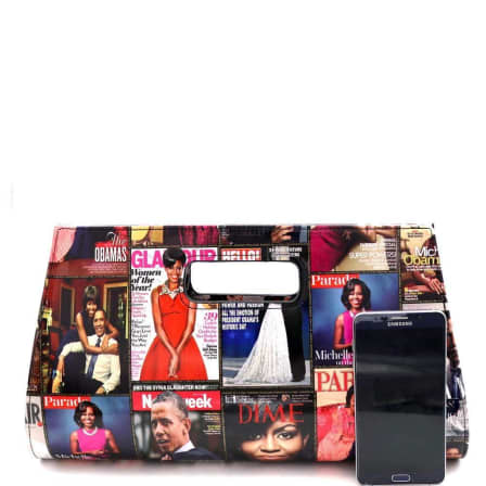 Handbags & Bags - Classy Michelle Obama Magazine Cover Print Vegan