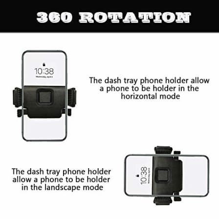 Wrangler 2011-2018 JK JKU Dash Tray Phone Mount Phone Holder with 15.5mm Adaptor Ball Compatible with iPhone 11 Pro/Max/XS/XS Max/XR and Samsung Galaxy S20+/Ultra/S10+/Note 10+/S9+ 