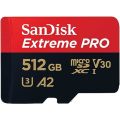 SanDisk Extreme Pro microSD UHS I Card 512GB for 4K Video 200MB/s Read, 140MB/s Write (With Adaptor)