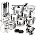 Blaumann 27-Piece Stainless Steel Induction Bottom Jumbo Cookware Set - Gourmet Line