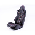 Evo Tuning ERS Reclinable Tartan Design with Red Stitch Racing Seats