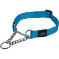 Rogz Utility Snake Obedience Half-Check Dog Collar - Medium 16mm (Turquoise Reflective)