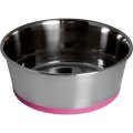 Rogz Stainless Steel Slurp Dog Bowl - Extra Extra Large 3700ml (Pink Base)