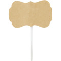 Wilton 24pc Kraft Paper Unbleached Customizable Fun Pix Border Cupcake Picks