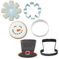 Wilton 3pc Snowman Hat Circle Snowflake Christmas Fun Shape Cookie Cutter Set