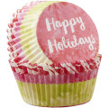 Wilton 75pc Happy Holidays Christmas Standard Cupcake Muffin Baking Cup Cases