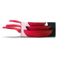 Royalty Line RED 3 Pc Forged Aluminium Frying Pan Set with Non-Stick Marble Coat