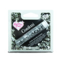 Rainbow Dust Confetti - Dark Silver Stars - Edible Metallic Cake Sprinkles