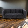 Aries 3 Seater Couch - Grey Velvet