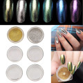 6 Colors Shining Metallic Nail Art Powder Glitter Shimmer Sequins Chrome Dust Pigment Manicure  -* 0