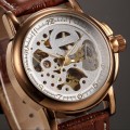 brand new!! KRONEN & SOHNE **ROSE GOLD** Warrior Automatic Mechanical Leather Watch