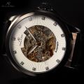 brand new!! KRONEN & SOHNE **Royal Carving** Skeleton Warrior Automatic Mechanical Leather Watch