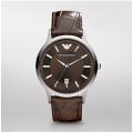 Emporio Armani (2413) Men's Brown Dial Stainless Steel Quartz Watch IN ORIGINAL BOX