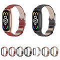 For Xiaomi Mi Band 7 / 7 NFC MIJOBS Plus Genuine Leather Watch Band(Red Silver)