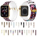 Square Buckle Color Printing Watch Band For Apple Watch Series 9&8&7 41mm / SE 3&SE 2&6&SE&5&4 40mm
