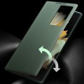 For Samsung Galaxy S22 Ultra 5G QIALINO Magnetic Genuine Leather Phone Case(Green)
