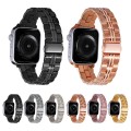 3-Beads Stripe Metal Watch Band For Apple Watch 9 45mm(Rose Gold)
