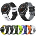 For Garmin Fenix 7 22mm Trapezoidal Quick Release Silicone Watch Band(Black Grey)