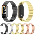 For Xiaomi Mi Band 8 Mijobs Bamboo Buckle Stainless Steel Watch Band(Rose Gold+Light Gold)