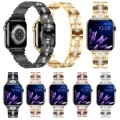 Diamond Metal Watch Band For Apple Watch 9 45mm(Black)