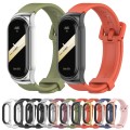 For Xiaomi Mi Band 8 Mijobs CS Case Silicone Watch Band(Army Green Silver)