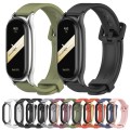 For Xiaomi Mi Band 8 Mijobs Plus Case Silicone Watch Band(Wine Red Rose Gold)