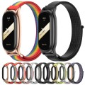 For Xiaomi Mi Band 8 Mijobs Plus Case Breathable Nylon Loop Watch Band(Rainbow Rose Gold)