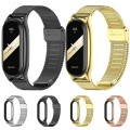 For Xiaomi Mi Band 8 Mijobs Plus Case Milan Buckle Metal Watch Band(Gold)