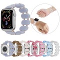 For Apple Watch Series 2 42mm Stretch Resin Watch Band(Transparent Blue)