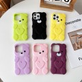 For iPhone 12 Pro Max Bear Shape Oil-sprayed TPU Phone Case(Pink)
