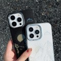 For iPhone 14 2 in 1 Aurora Electroplating Frame Phone Case(Sunrise Black)