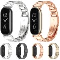 For Xiaomi Mi Band 8 Mijobs GT4 Three Beads Metal Watch Band(Rose Gold)