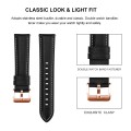 For Garmin Forerunner 265S / 255S / Venu 2S 18mm Rose Gold Buckle Genuine Leather Watch Band (Black)
