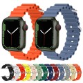 Ocean Silicone Metal Head Watch Band For Apple Watch Series 9&8&7 41mm / SE 3&SE 2&6&SE&5&4 40mm / 3