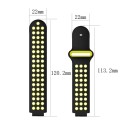 For Garmin Forerunner 735 / 735XT Two-Color Punched Breathable Silicone Watch Band(Black+Yellow)