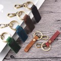 2 PCS Handmade Crazy Horse Leather Retro Keychain Car Couple Keychain, Specification: Double Ring( B
